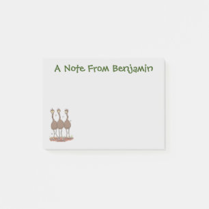 Notas Post-it® Gracioso ilustracion del trío de emu australiano p