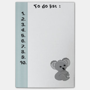 Notas Post-it® Gracioso lindo bebé koala" Para hacer la lista.