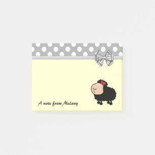 Notas Post-it® Gracioso lindo niñito polka de oveja puño monogram