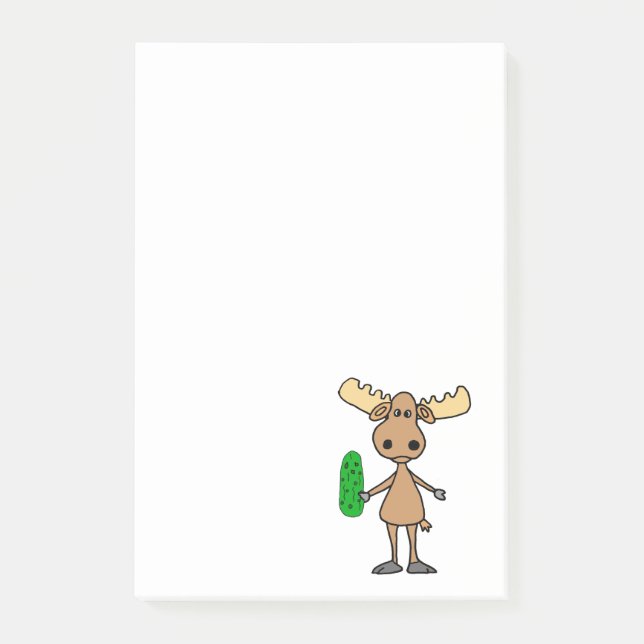 Notas Post-it® Gracioso Moose comiendo Pickle Personalizado (Anverso)
