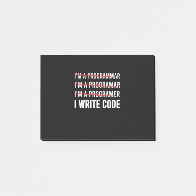 Notas Post-it® Gracioso programador I Wite Code (Anverso)