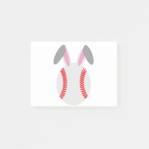 Notas Post-it® Gracioso regalo de Pascua de Conejo de Béisbol Cut