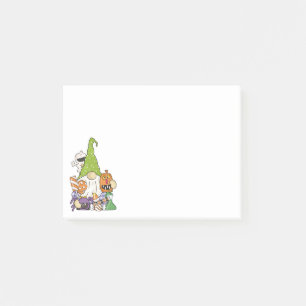 Notas Post-it® Gracioso retro Halloween Gnomes Calabaza