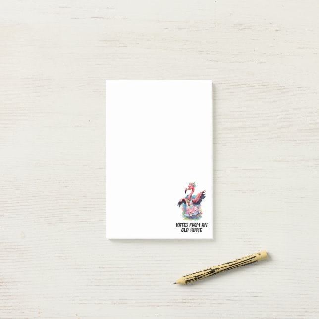 Notas Post-it® Gracioso Tie Dye Flamingo Hippie (Escritorio)