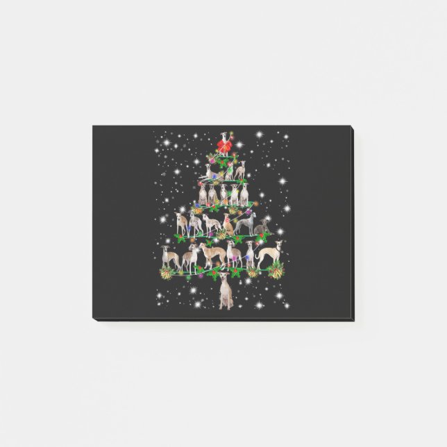 Notas Post-it® Gracioso Whippet Christmas Tree Ornament Decour (Anverso)