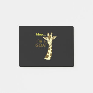 Notas Post-it® Gracioso y confuso Giraffe Moo Soy una cabra