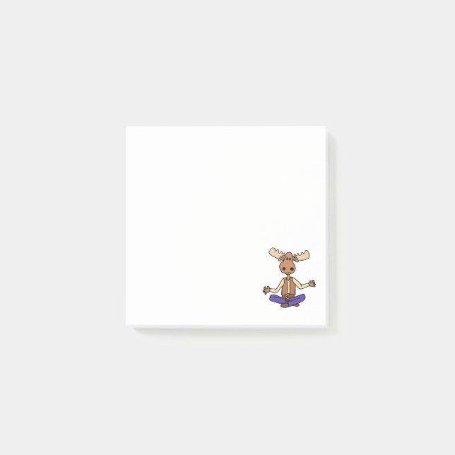 Notas Post-it® Gracioso Zen Moose Yoga y Meditación (Anverso)