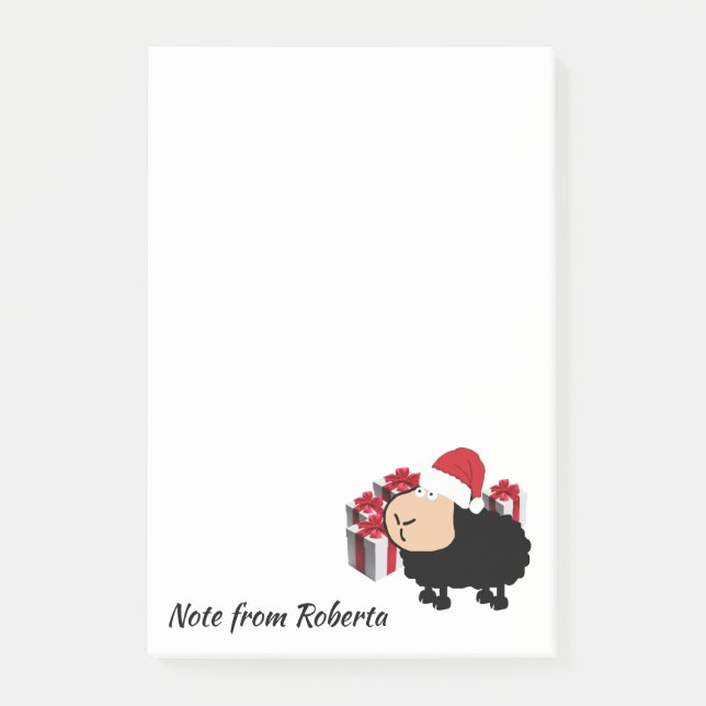 Notas Post-it® Graciosos Navidades de ovejas de Santa personaliza (Anverso)