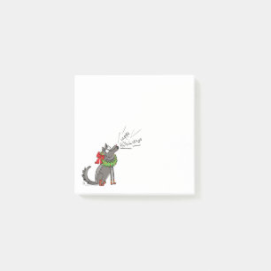 Notas Post-it® Graciosos Navidades Lobo Felices Fiestas