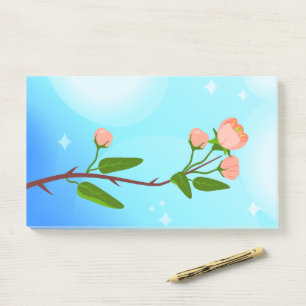Notas Post-it® Gradiente azul del cielo con rama de primavera flo