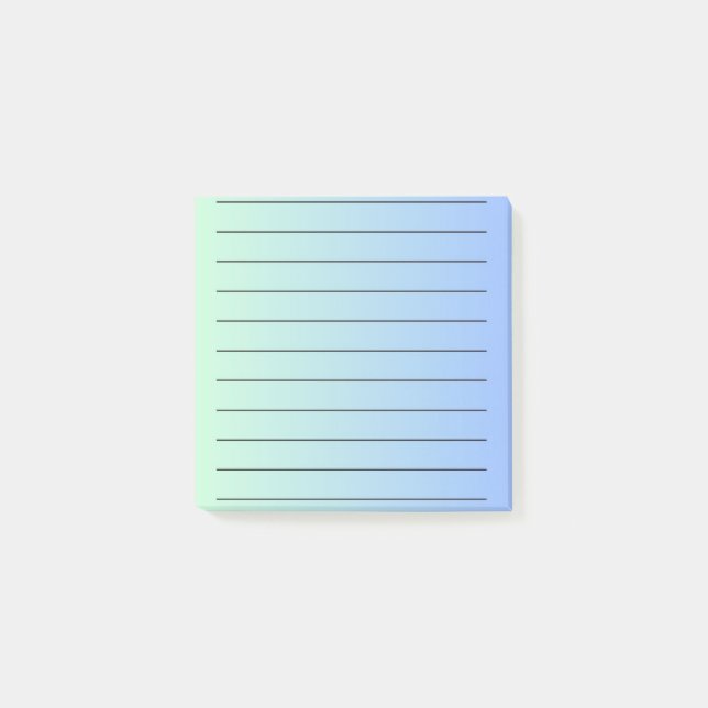 Notas Post-it® Gradiente azul Elegante Stationery Vibrante (Anverso)
