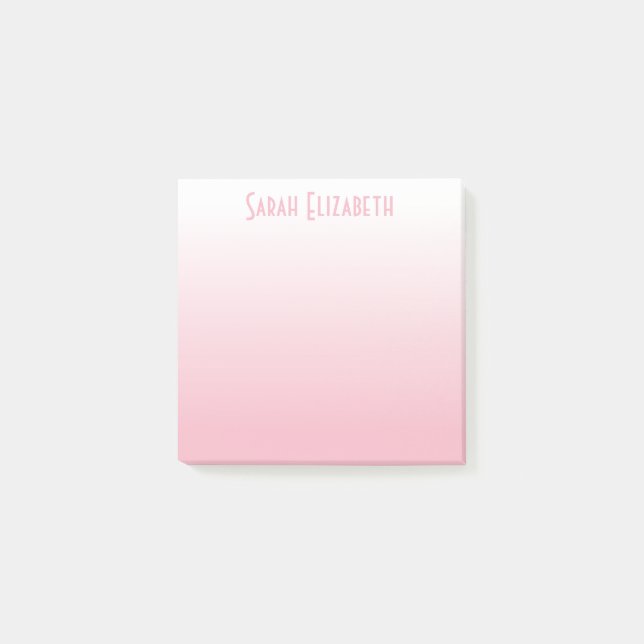 Notas Post-it® Gradiente blanco rosa pálido personalizado (Anverso)