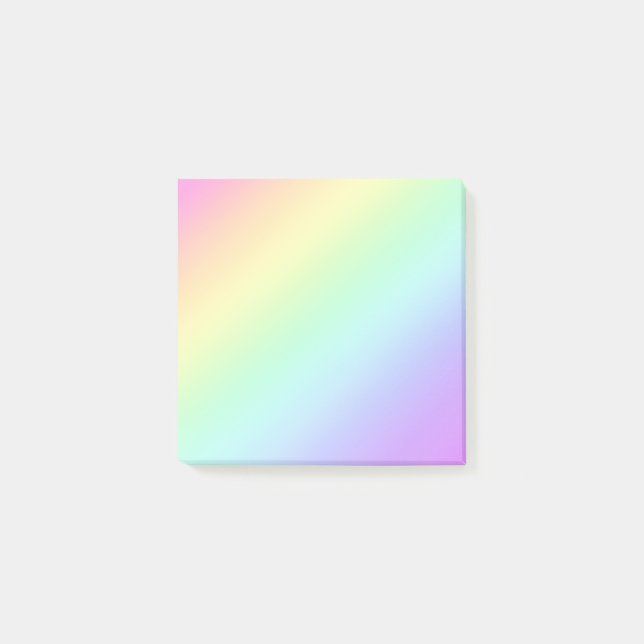 Notas Post-it® Gradiente de arco iris diagonal pastel (Anverso)