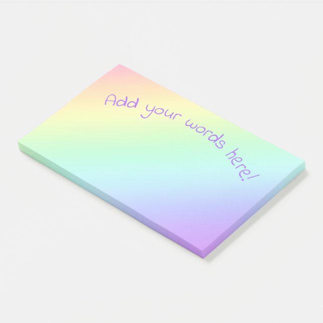 Notas Post-it® Gradiente de arcoiris personalizado (En perspectiva)