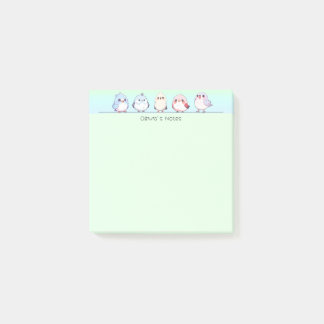 Notas Post-it® Gradiente de color de pájaro lindo Nombre personal