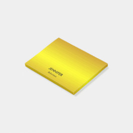 Notas Post-it® Gradiente de oro de nombre personalizado