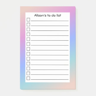 Notas Post-it® Gradiente de Pastel Moderno Personalizado Para Hac