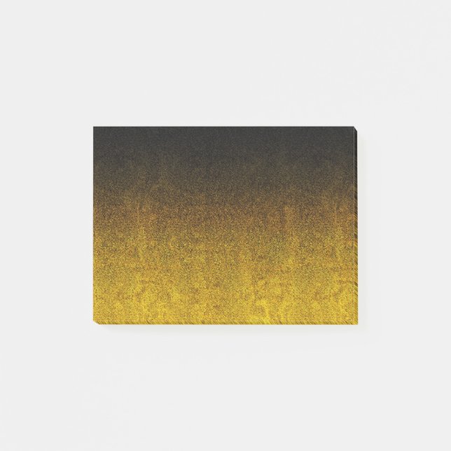 Notas Post-it® Gradiente de Purpurina amarillo y negro (Anverso)