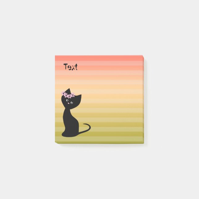 Notas Post-it® Gradiente de verano personalizado del gato gatito  (Anverso)
