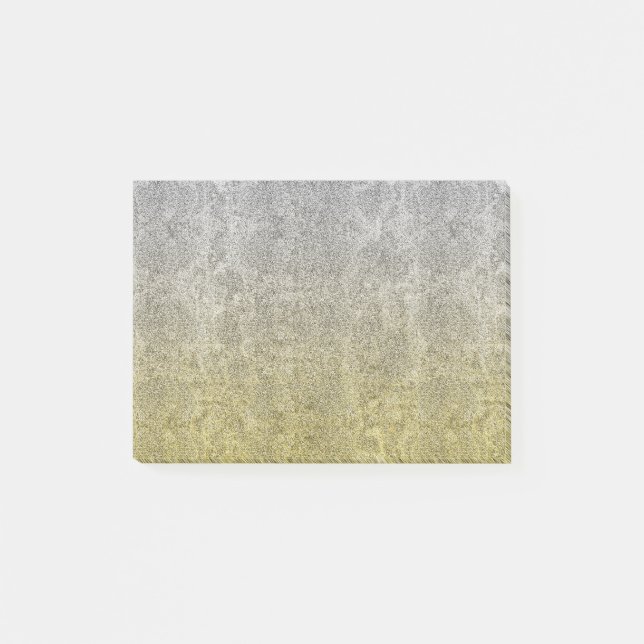 Notas Post-it® Gradiente Purpurina Plata y Oro Caída (Anverso)