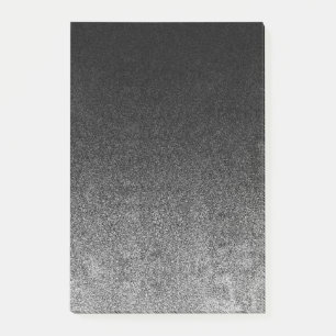 Notas Post-it® Gradiente Purpurina plateado y negro