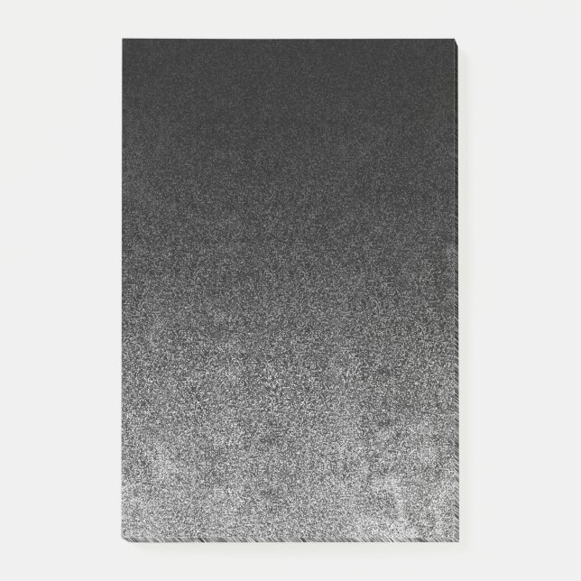 Notas Post-it® Gradiente Purpurina plateado y negro (Anverso)
