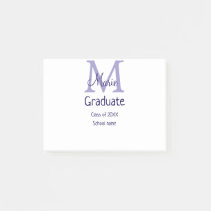 Notas Post-it® Graduado añadir nombre monograma púrpura simple mí