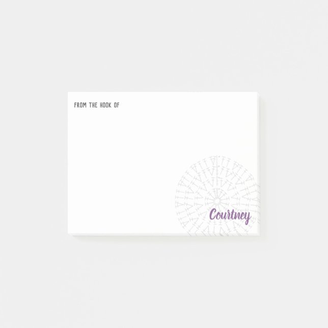 Notas Post-it® Gráfica cruzada púrpura (Anverso)