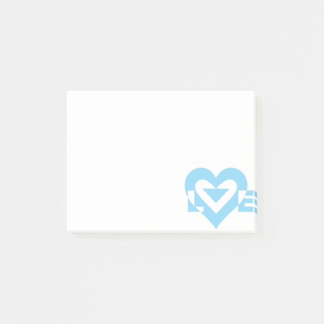 Notas Post-it® Gráfica de amor de Guay, azul (Anverso)
