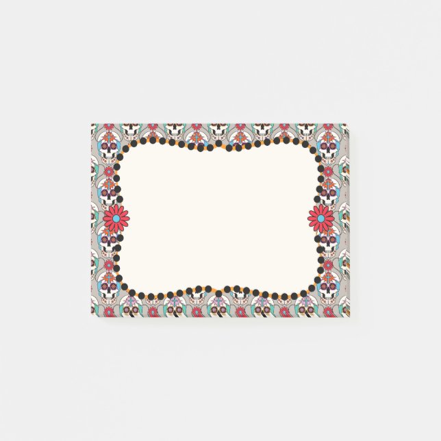 Notas Post-it® Gráfica de calaveras de azúcar (Anverso)