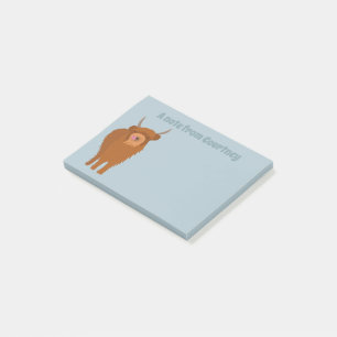 Notas Post-it® Gráfica de vacas de Escocia en la región montañosa
