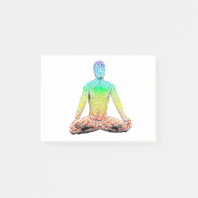 Notas Post-it® Gráfico de Chakra Humano en un Yogi (Anverso)