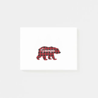 Notas Post-it® Grampa Bear Buffalo Red Plaid Matching Family