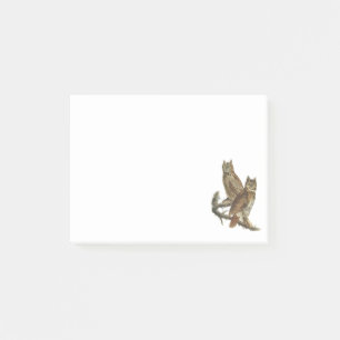 Notas Post-it® Gran búho de cuernos por Audubon