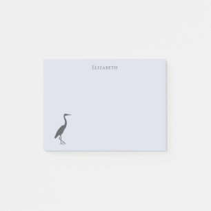 Notas Post-it® Gran garza azul parado de silueta