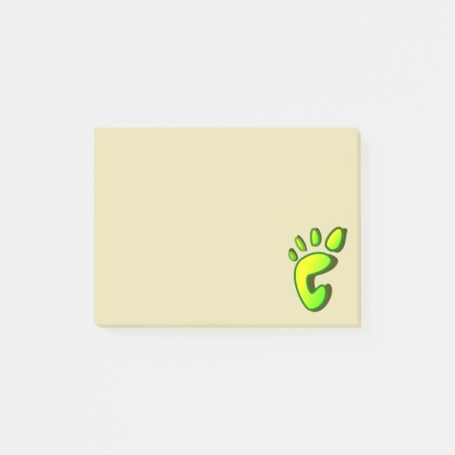 Notas Post-it® Gran huella verde de cal (Anverso)