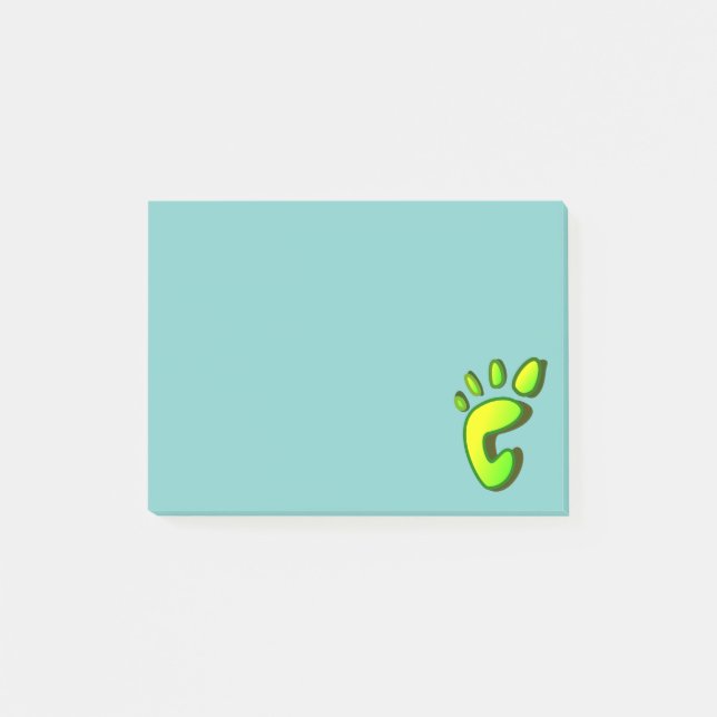 Notas Post-it® Gran huella verde de cal (Anverso)