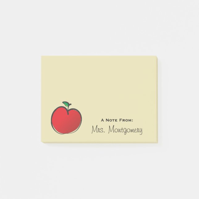Notas Post-it® Gran Manzana Roja personalizada (Anverso)