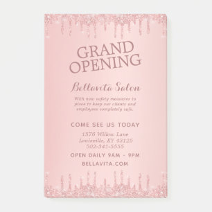 Notas Post-it® Gran Salón de Apertura con Brillo de Oro Rosa