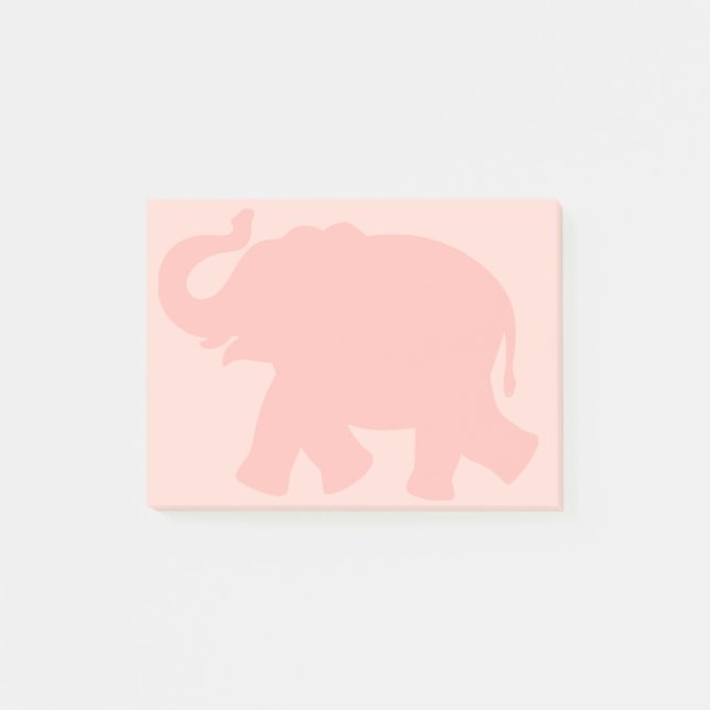 Notas Post-it® Gran Silueta de Elefante Rosa (Anverso)