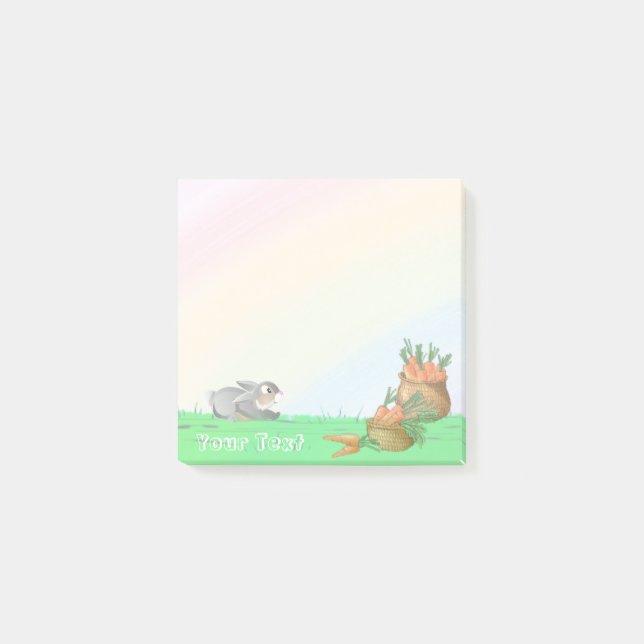 Notas Post-it® Granja de animales conejitos niños arcoiris (Anverso)
