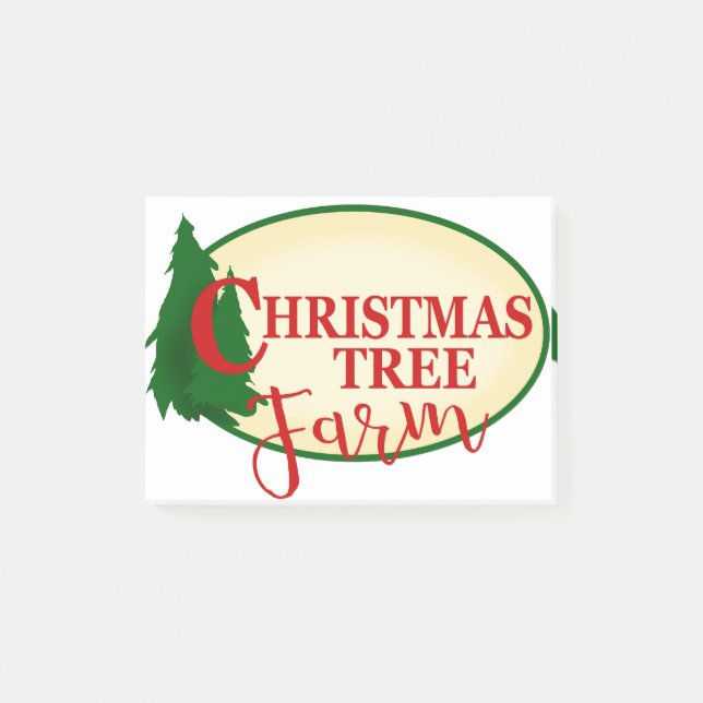 Notas Post-it® Granja de árbol de Navidad (Anverso)