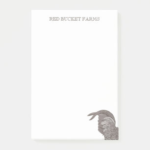Notas Post-it® Granja de gallos rojos vintage