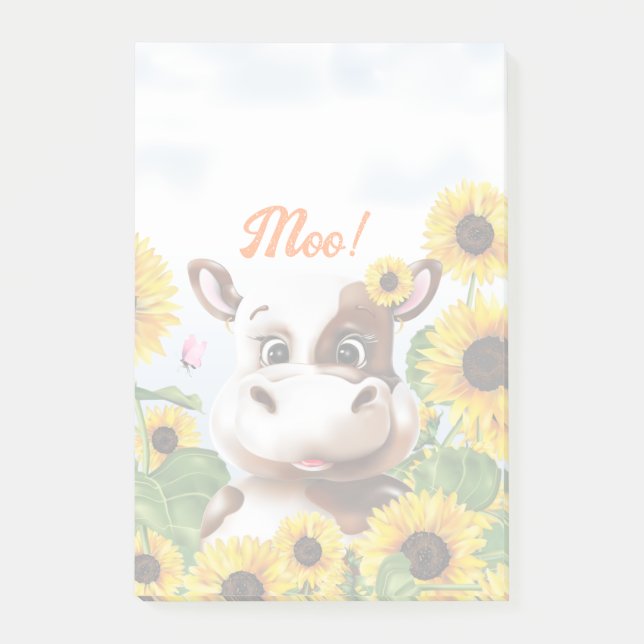 Notas Post-it® Granja de Girasoles de Vaca (Anverso)