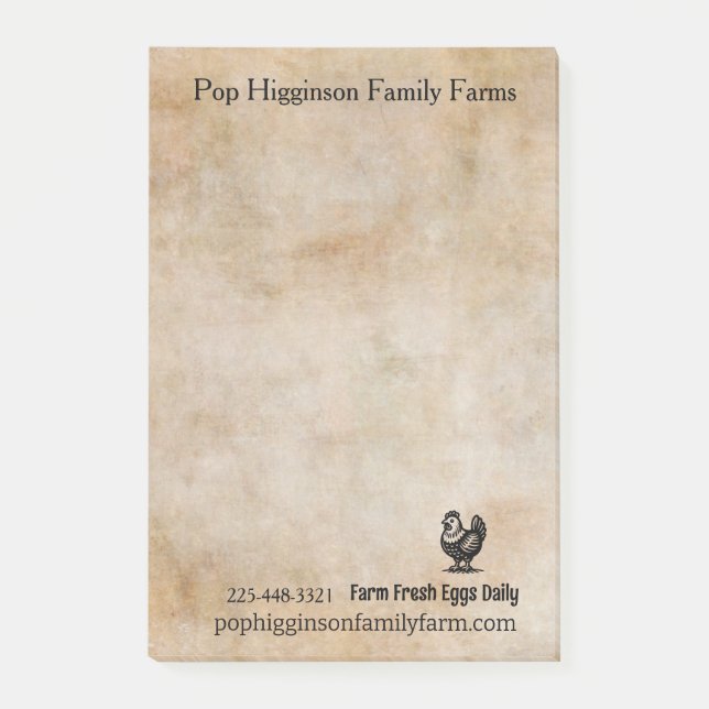 Notas Post-it® Granja de pollo de época (Anverso)