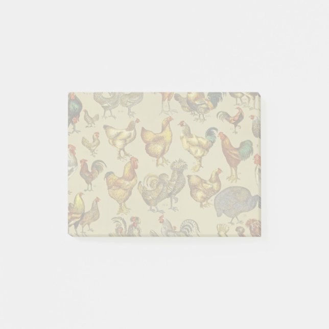 Notas Post-it® Granja de pollo de gallo (Anverso)