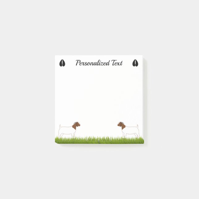 Notas Post-it® Granja personalizada de cabra boer (Anverso)