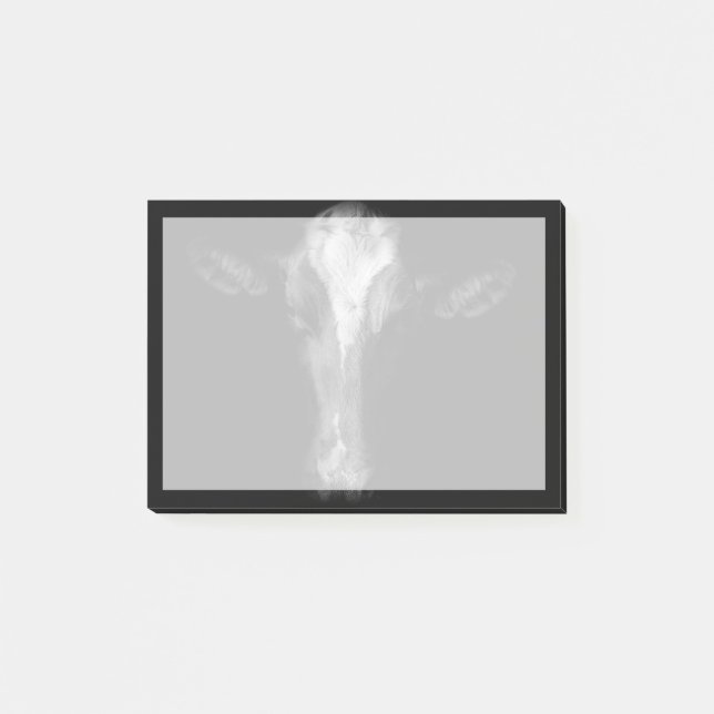 Notas Post-it® Granjas | Captura de cabeza de vaca de B&W (Anverso)