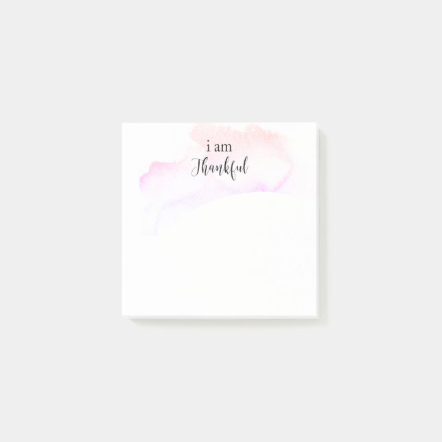 Notas Post-it® *~* Gratitud Afirmación Ombre Rosa Estoy agradecid (Anverso)