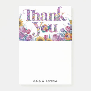 Notas Post-it® *~* Gratitud AP85 Flores Gracias Manifiesto